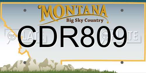 CDR809 Montana License Plate