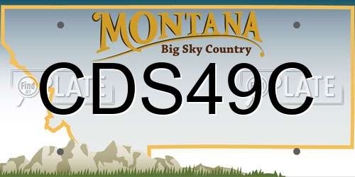 CDS49C Montana License Plate