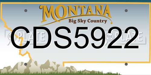 CDS5922 Montana License Plate