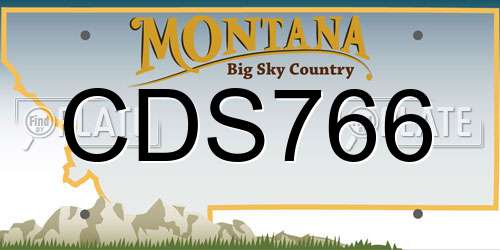 CDS766 Montana License Plate