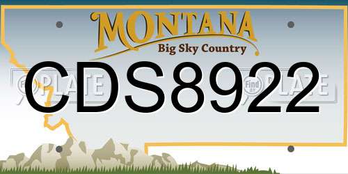 CDS8922 Montana License Plate