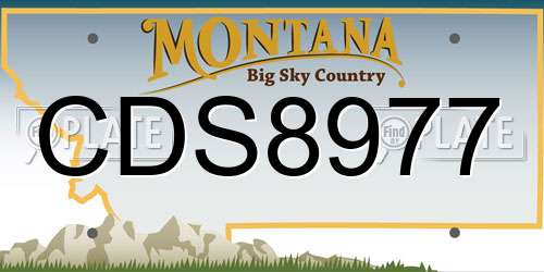 CDS8977 Montana License Plate