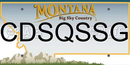 CDSQSSG Montana License Plate