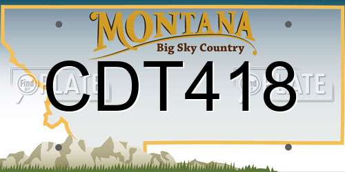 CDT418 Montana License Plate