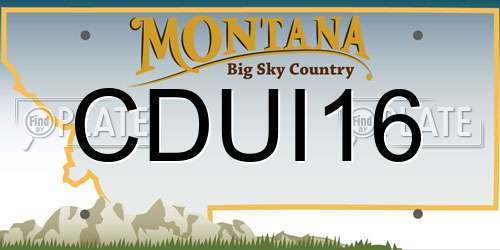 CDUI16 Montana License Plate