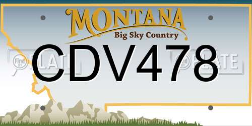 CDV478 Montana License Plate