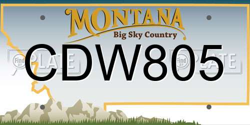 CDW805 Montana License Plate