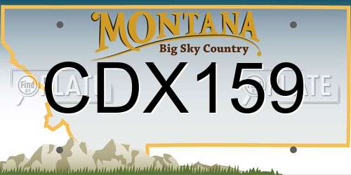 CDX159 Montana License Plate