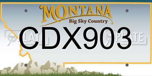 CDX903 Montana License Plate
