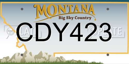 CDY423 Montana License Plate