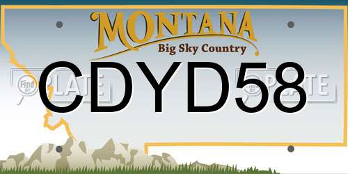 CDYD58 Montana License Plate