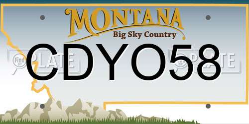 CDYO58 Montana License Plate