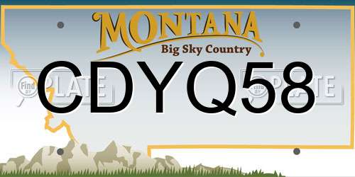 CDYQ58 Montana License Plate