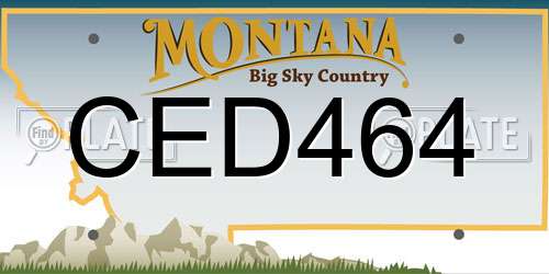 CED464 Montana License Plate