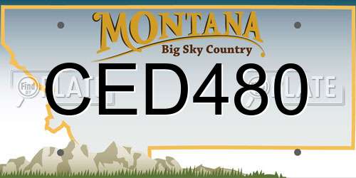 CED480 Montana License Plate