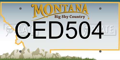 CED504 Montana License Plate