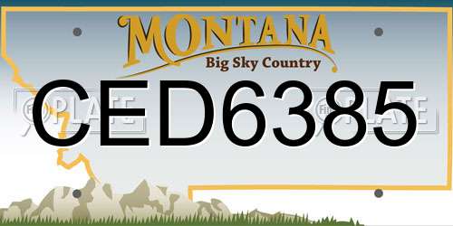 CED6385 Montana License Plate