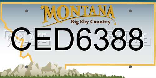 CED6388 Montana License Plate