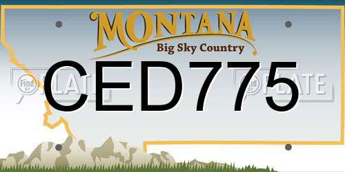 CED775 Montana License Plate