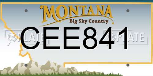 CEE841 Montana License Plate