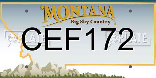 CEF172 Montana License Plate