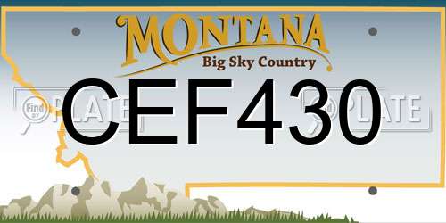 CEF430 Montana License Plate