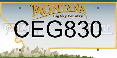 CEG830 Montana License Plate