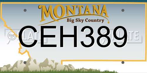 CEH389 Montana License Plate