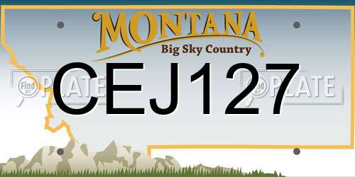 CEJ127 Montana License Plate