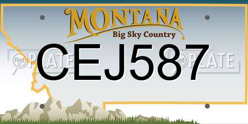 CEJ587 Montana License Plate
