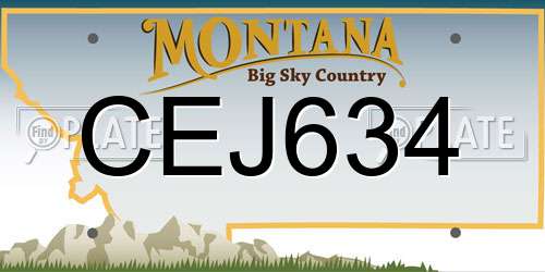 CEJ634 Montana License Plate