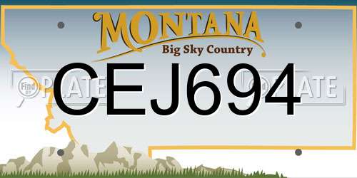 CEJ694 Montana License Plate