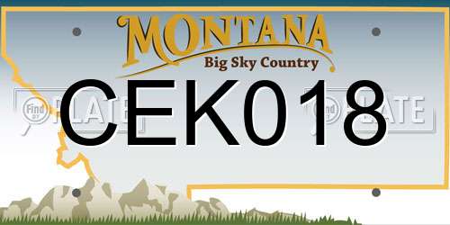 CEK018 Montana License Plate