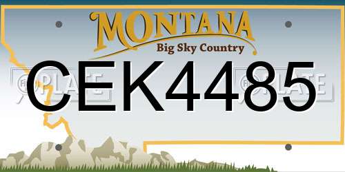 CEK4485 Montana License Plate
