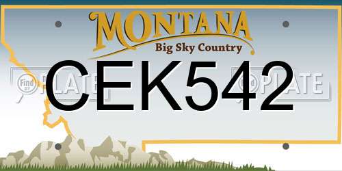 CEK542 Montana License Plate