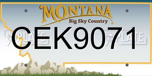 CEK9071 Montana License Plate