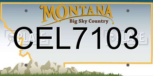 CEL7103 Montana License Plate