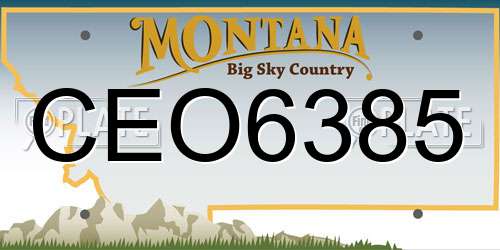 CEO6385 Montana License Plate