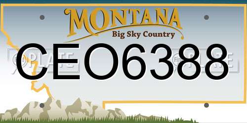 CEO6388 Montana License Plate