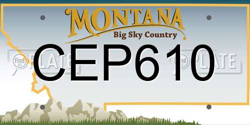 CEP610 Montana License Plate
