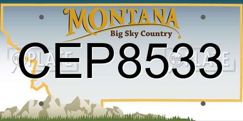 CEP8533 Montana License Plate