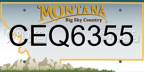CEQ6355 Montana License Plate