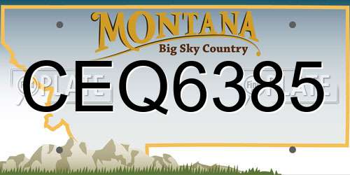 CEQ6385 Montana License Plate