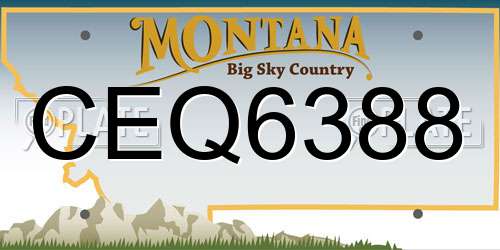 CEQ6388 Montana License Plate