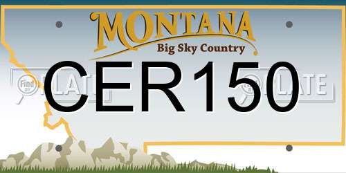 CER150 Montana License Plate
