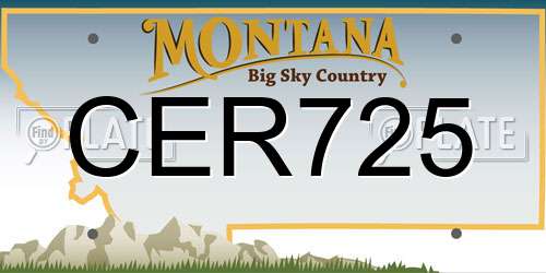CER725 Montana License Plate