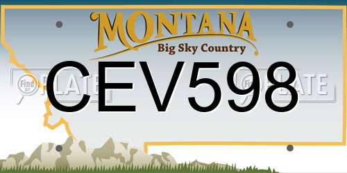 CEV598 Montana License Plate