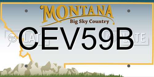 CEV59B Montana License Plate