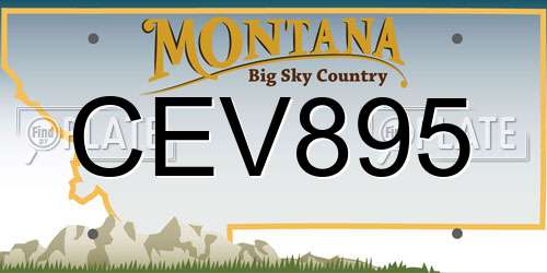 CEV895 Montana License Plate