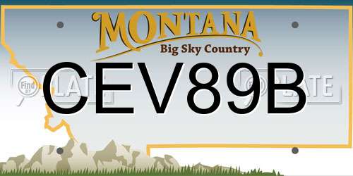 CEV89B Montana License Plate